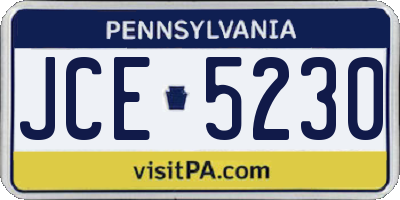 PA license plate JCE5230