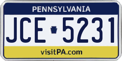 PA license plate JCE5231