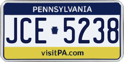 PA license plate JCE5238