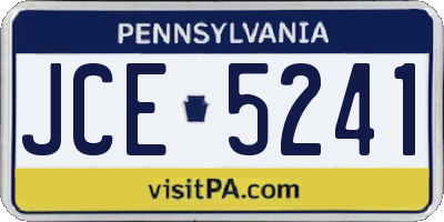 PA license plate JCE5241