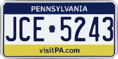 PA license plate JCE5243