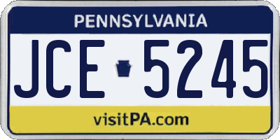 PA license plate JCE5245