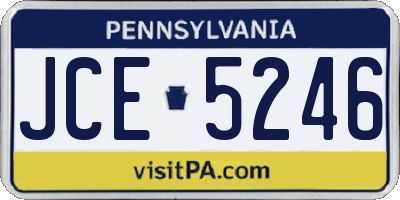 PA license plate JCE5246