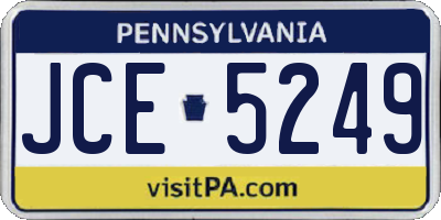 PA license plate JCE5249