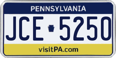 PA license plate JCE5250