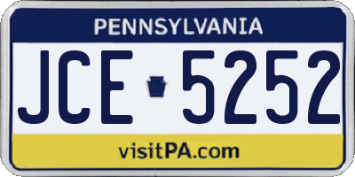 PA license plate JCE5252