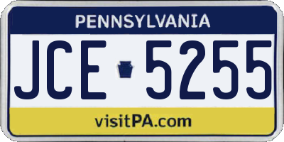 PA license plate JCE5255