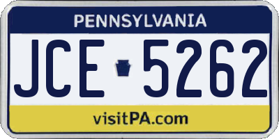 PA license plate JCE5262