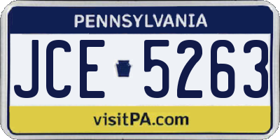 PA license plate JCE5263