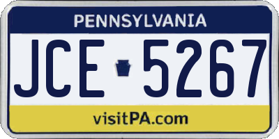 PA license plate JCE5267