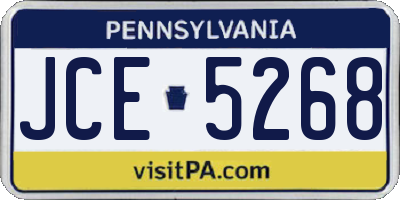 PA license plate JCE5268