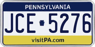 PA license plate JCE5276