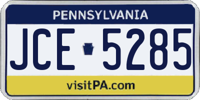 PA license plate JCE5285