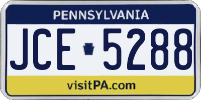 PA license plate JCE5288