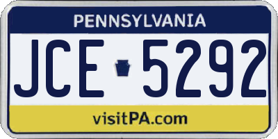 PA license plate JCE5292