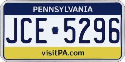 PA license plate JCE5296
