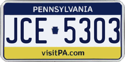 PA license plate JCE5303
