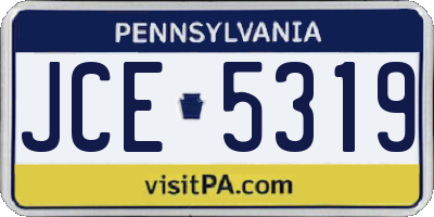 PA license plate JCE5319