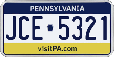 PA license plate JCE5321