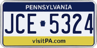 PA license plate JCE5324