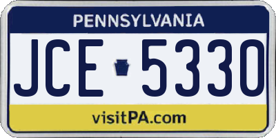 PA license plate JCE5330