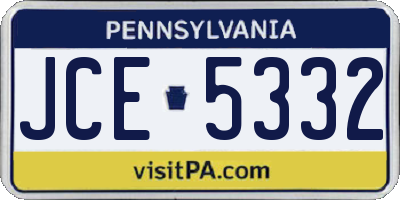 PA license plate JCE5332