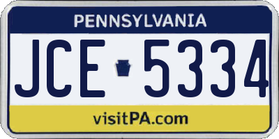 PA license plate JCE5334