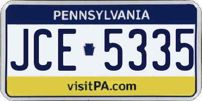 PA license plate JCE5335
