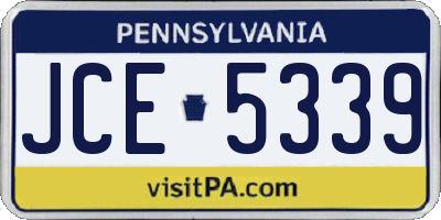 PA license plate JCE5339
