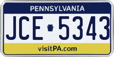 PA license plate JCE5343