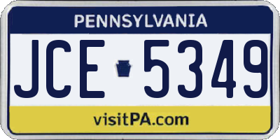 PA license plate JCE5349