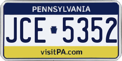PA license plate JCE5352