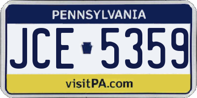 PA license plate JCE5359