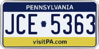 PA license plate JCE5363