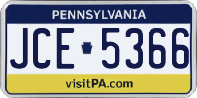 PA license plate JCE5366