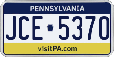 PA license plate JCE5370