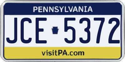 PA license plate JCE5372