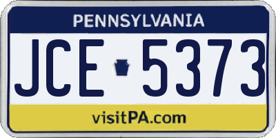 PA license plate JCE5373