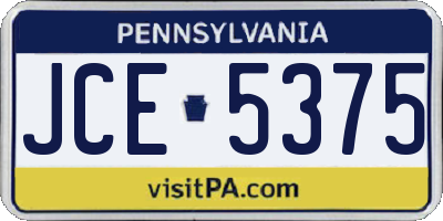 PA license plate JCE5375