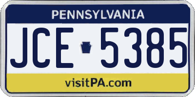 PA license plate JCE5385