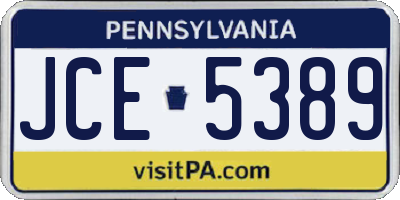 PA license plate JCE5389
