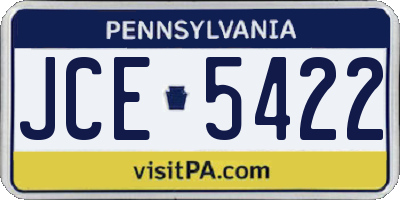 PA license plate JCE5422