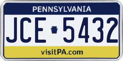 PA license plate JCE5432