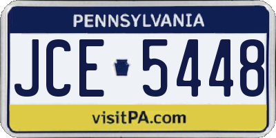 PA license plate JCE5448