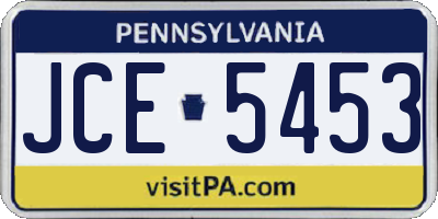PA license plate JCE5453