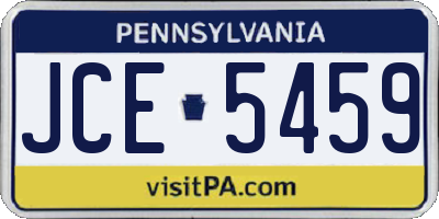 PA license plate JCE5459