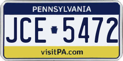 PA license plate JCE5472