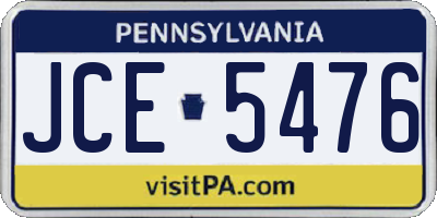 PA license plate JCE5476