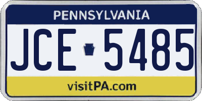 PA license plate JCE5485