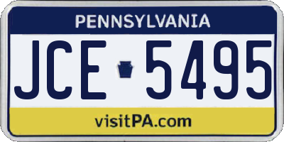 PA license plate JCE5495